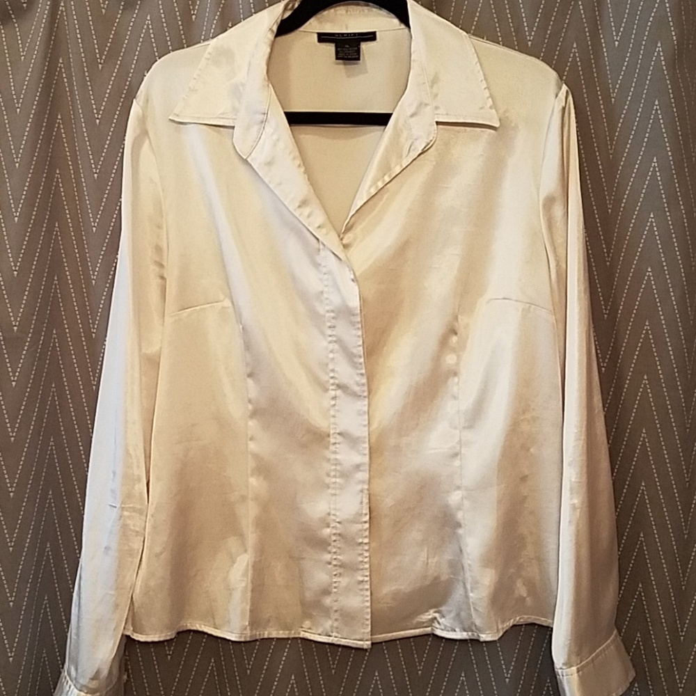 Satiny Button Down Blouse